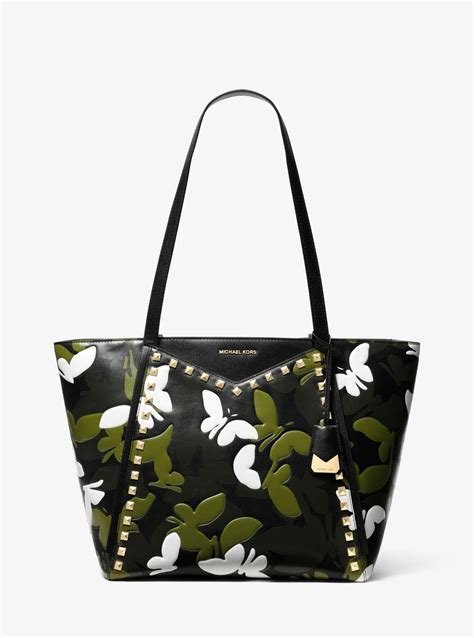 michael kors butterfly bag|Whitney Large Butterfly Camo Leather Tote Bag – Michael Kors .